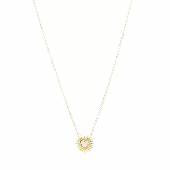 Ketting- hartje wit goudkleurig