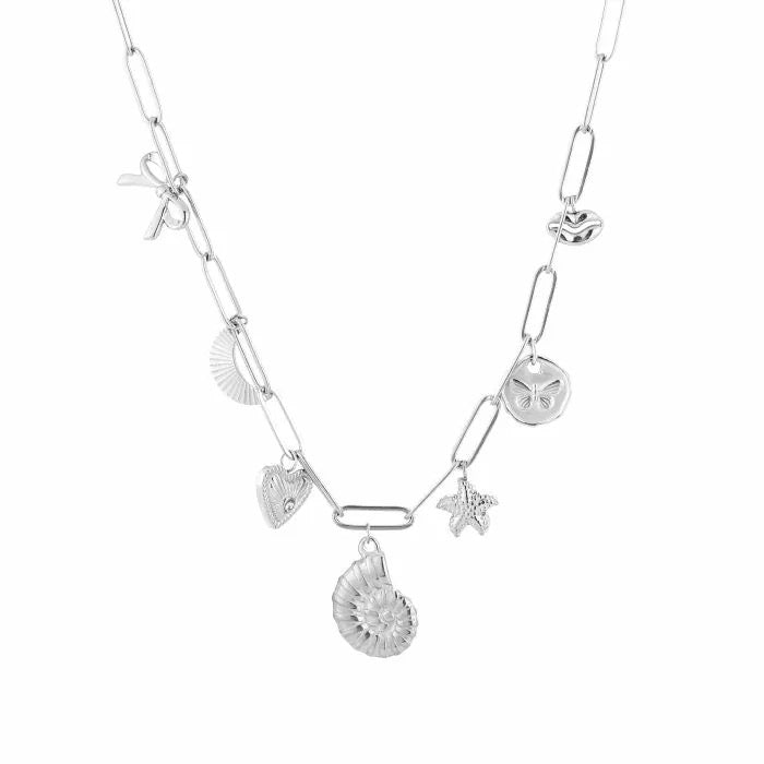 ketting- bedels mix zilverkleurig