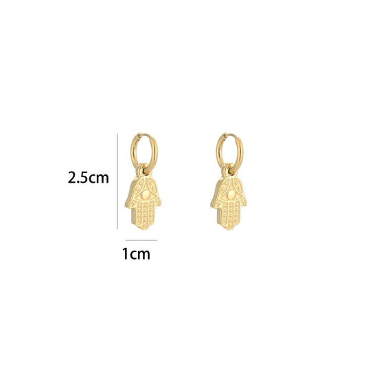 oorbellen- hamsa handjes zilverkleurig