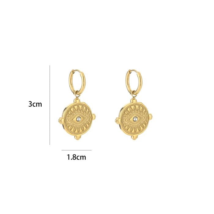 oorbellen- munt oogje goudkleurig