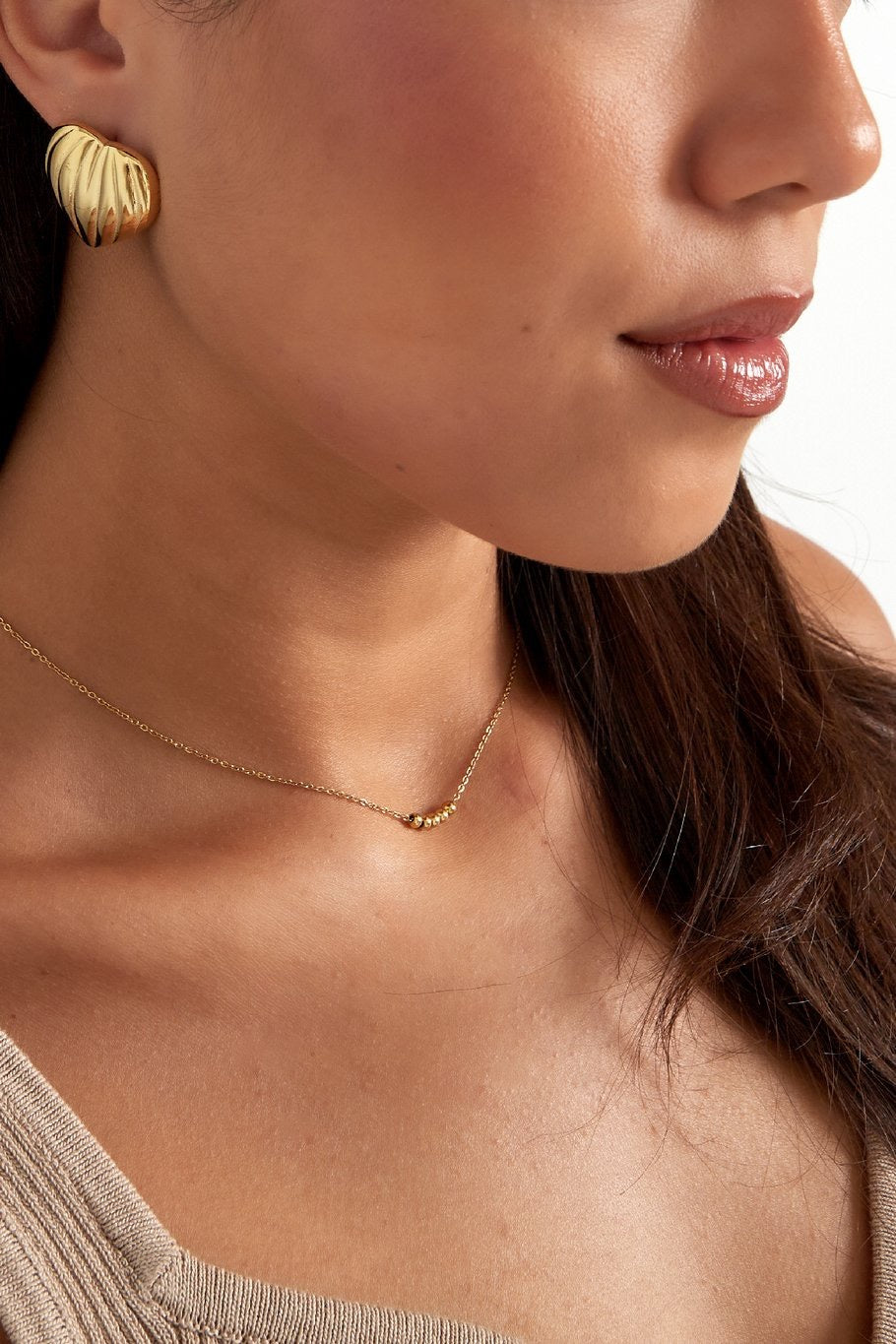 oorbellen- grote harten goudkleurig