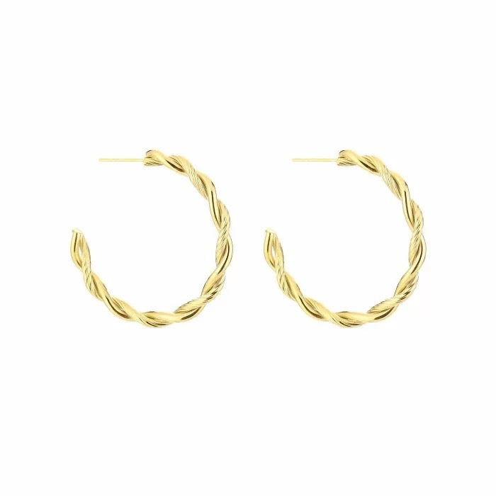 oorbellen- hoops twisted goudkleurig