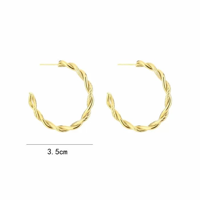 oorbellen- hoops twisted goudkleurig