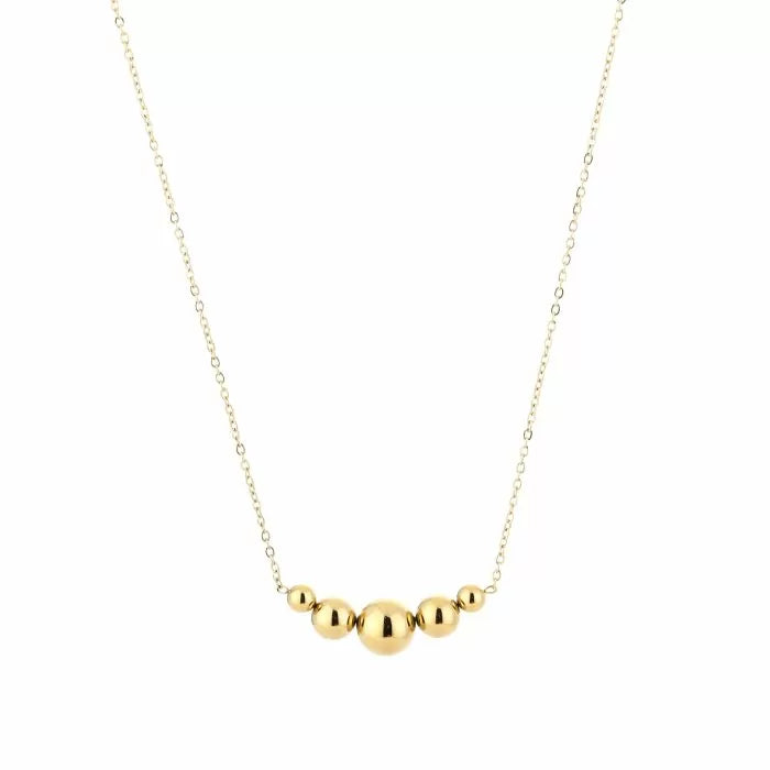ketting- bolletjes goudkleurig