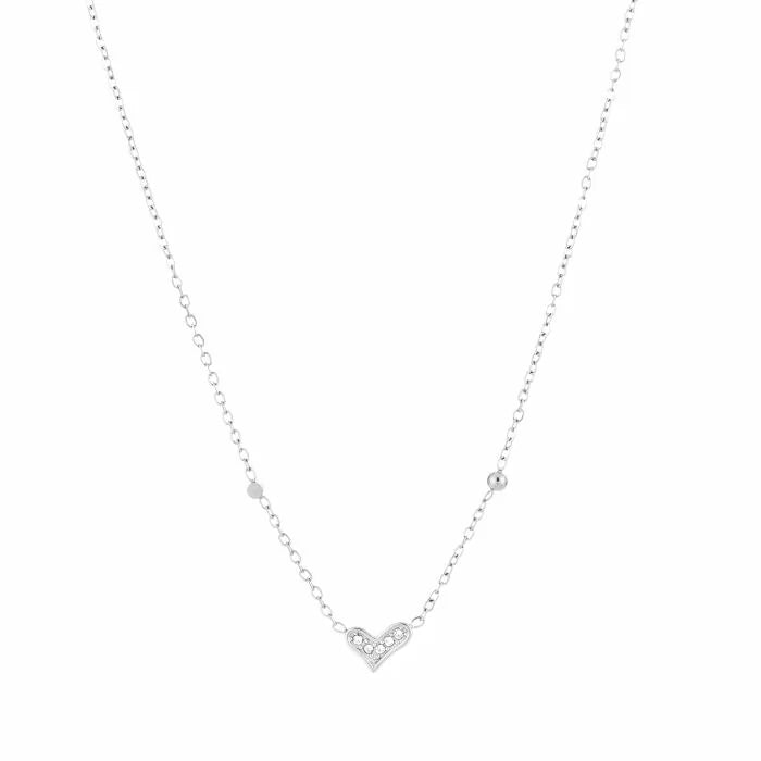 Ketting- hartje klein zilverkleurig