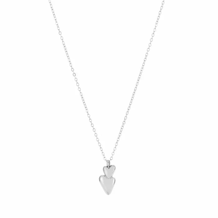 Ketting- hartjes bedel zilverkleurig