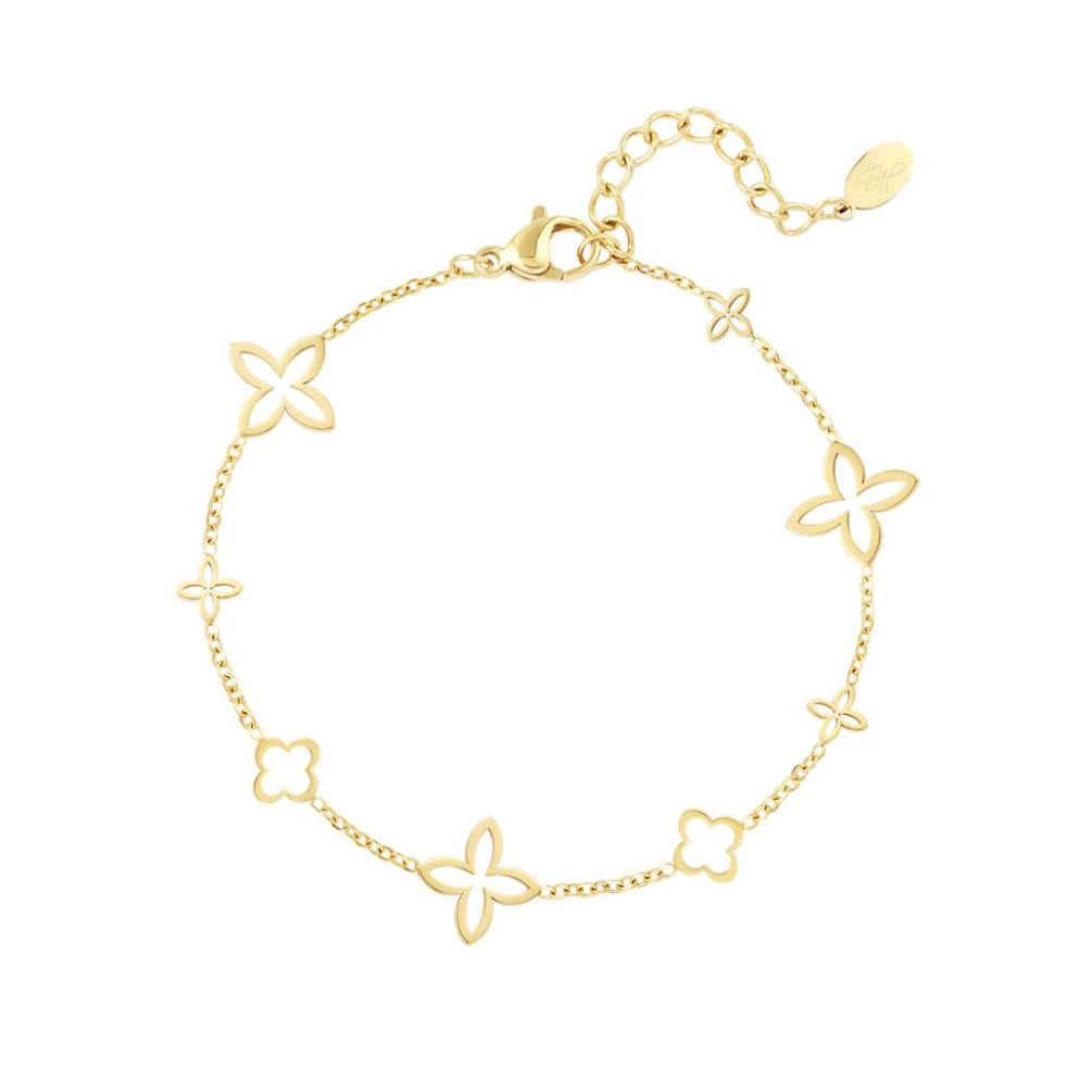 Armbandje- figuurtjes goudkleurig