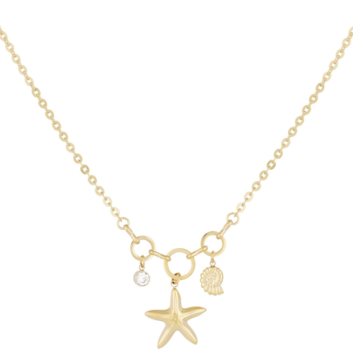 ketting- zee thema goudkleurig