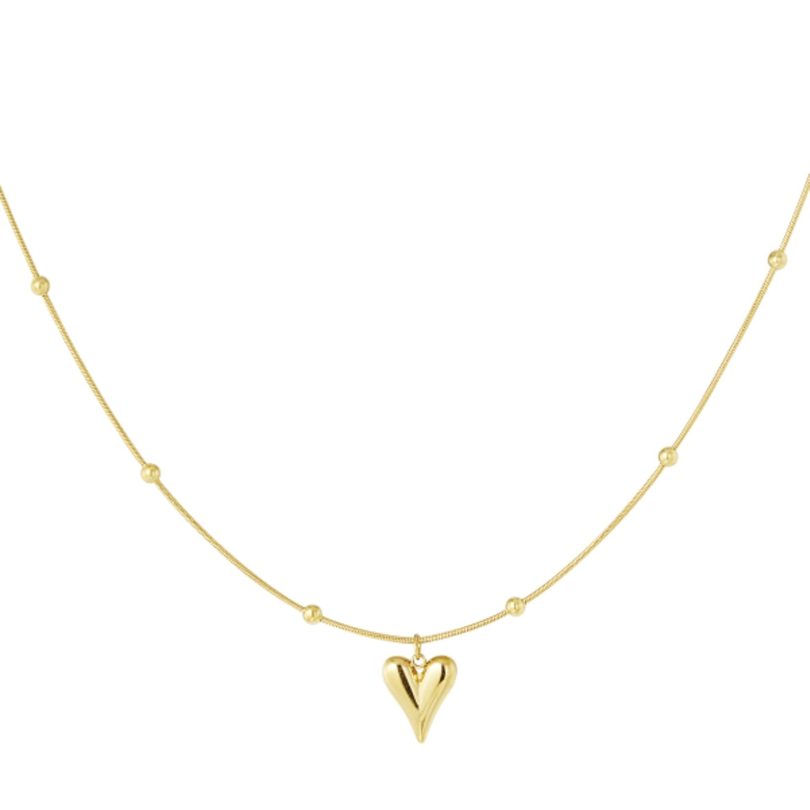 ketting- hartje goudkleurig
