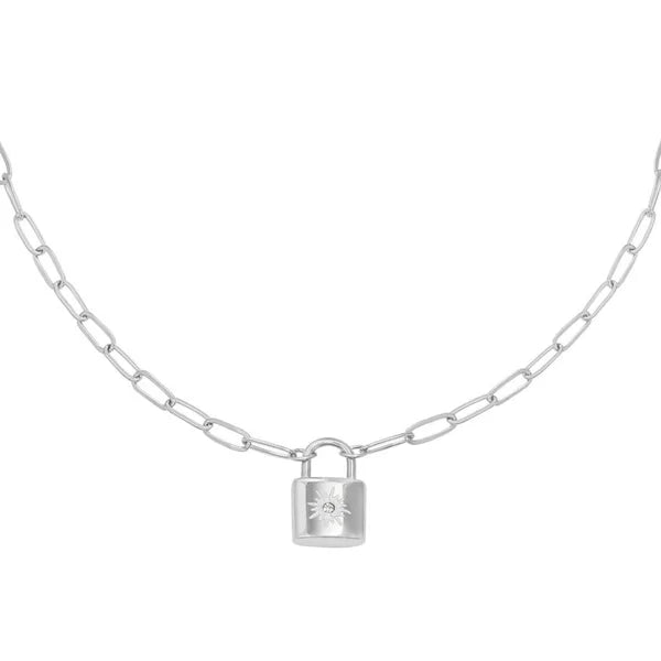 Ketting- slotje zilverkleurig