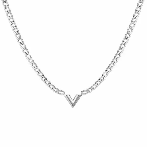 Ketting- v chain zilverkleurig