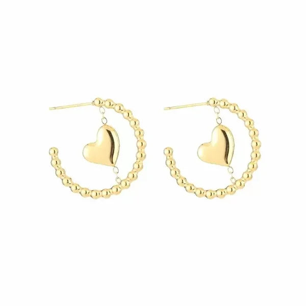 oorbellen- hart hoops goudkleurig