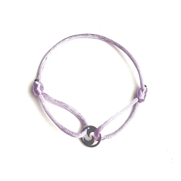 Armbandje- satijn maantjes zilverkleurig
