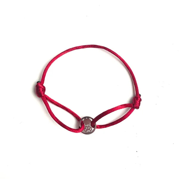Armbandje- satijn pootjes zilverkleurig