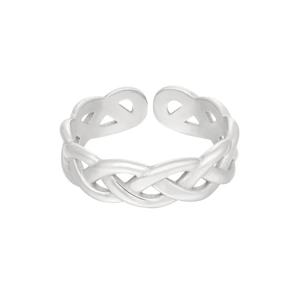 ring- vlecht zilverkleurig