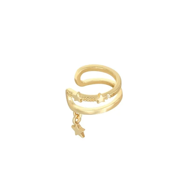 Earcuff- sterretje goudkleurig