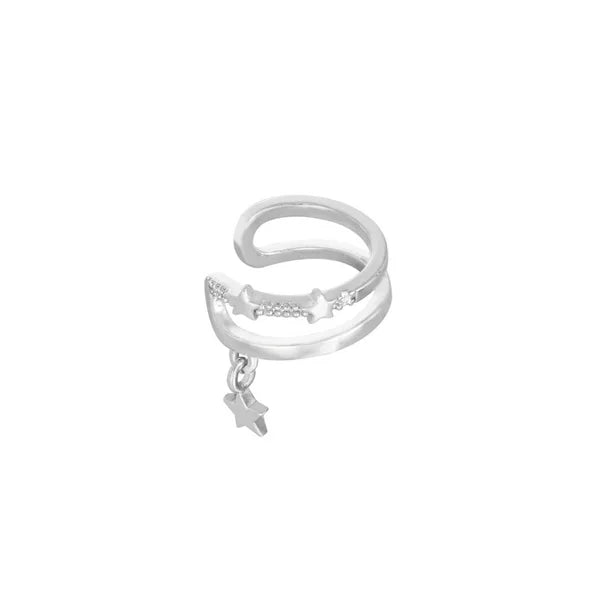 Earcuff- sterretje zilverkleurig