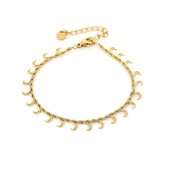 armbandje met maantjes goudkleurig