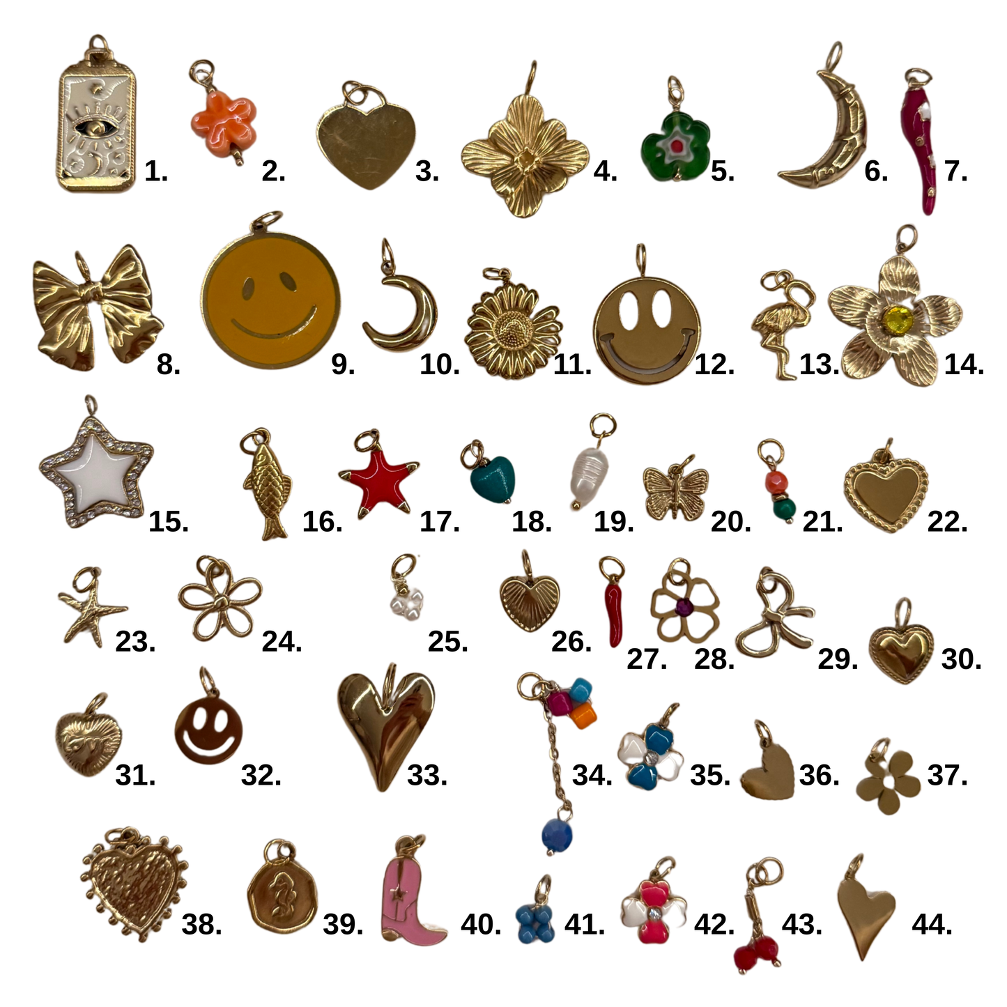 charm bar- bedels goudkleurig