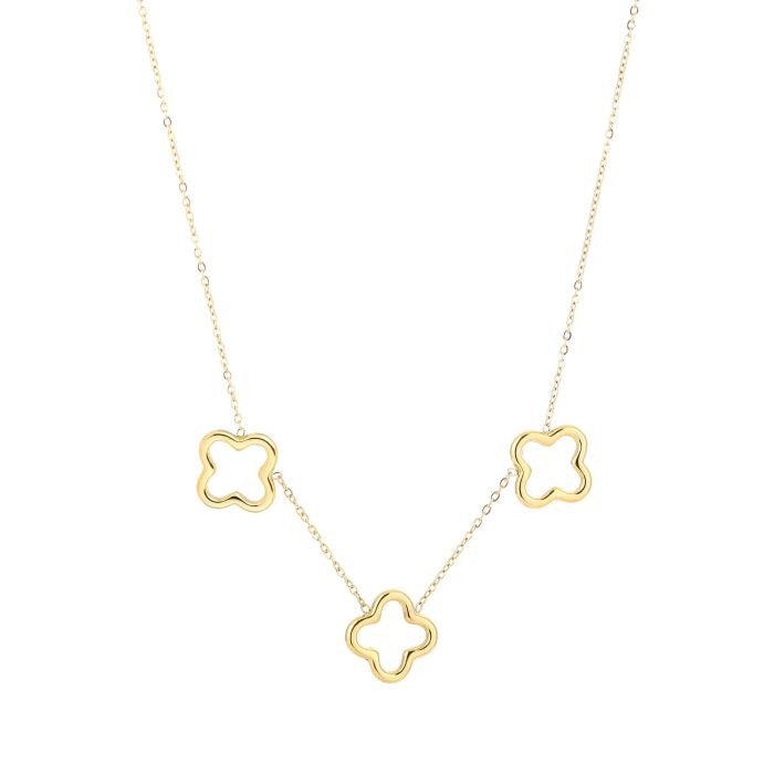ketting met goudkleurige open klavers