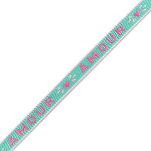 lint armbandje blauw met amour er op