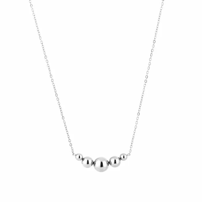 ketting- bolletjes zilverkleurig