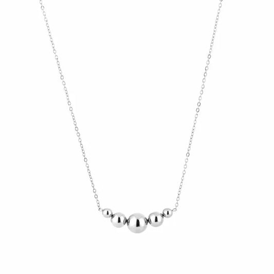 ketting- bolletjes zilverkleurig