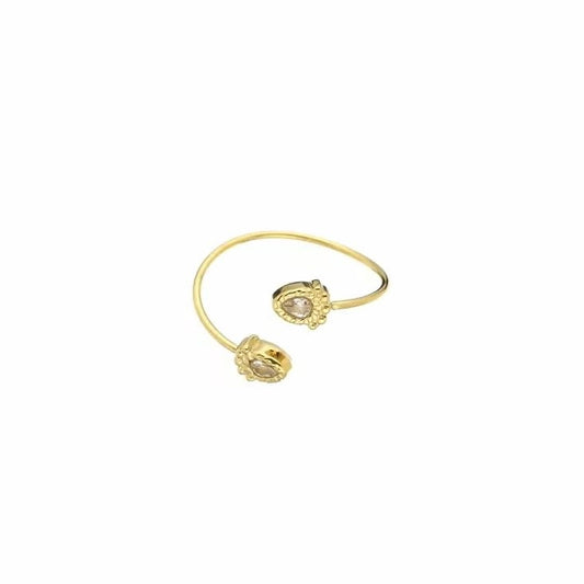 ring- steentjes wit goudkleurig