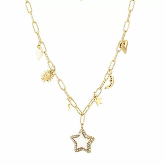 ketting- bedels sterretjes goudkleurig