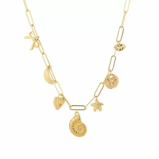ketting- bedels mix goudkleurig