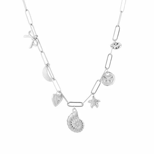 ketting- bedels mix zilverkleurig