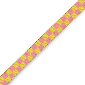 Armbandje- blokjes roze geel