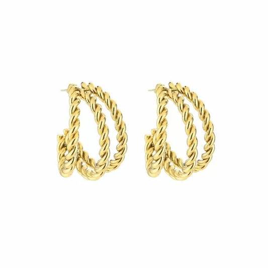 oorbellen- statement hoops goudkleurig