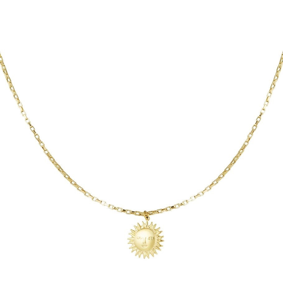 ketting- zonnetje goudkleurig