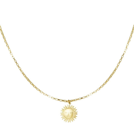 ketting- zonnetje goudkleurig