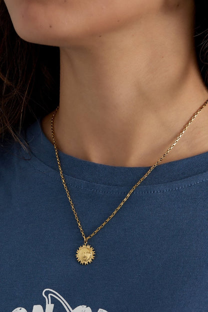 ketting- zonnetje zilverkleurig