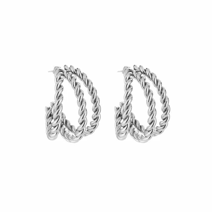 oorbellen- statement hoops zilver