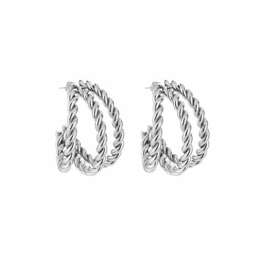 oorbellen- statement hoops zilverkleurig