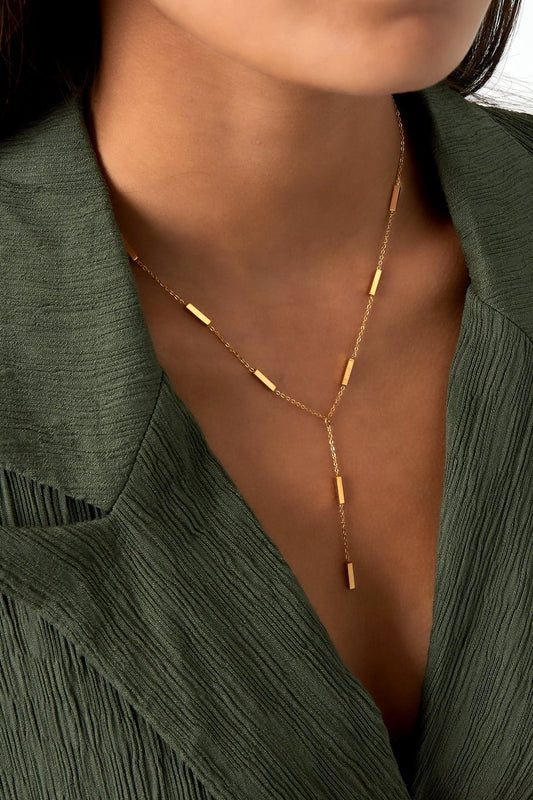 ketting- staafjes zilverkleurig