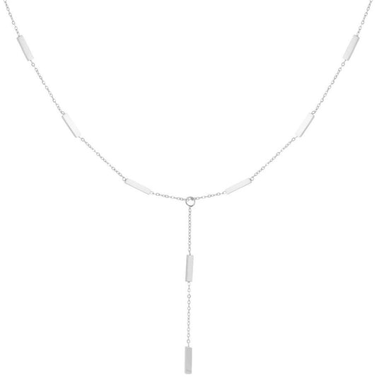 ketting- staafjes zilverkleurig