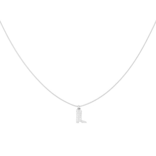 ketting- cowboy laarsje zilverkleurig