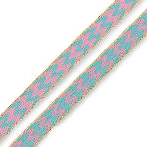 Armbandje- print blauw roze
