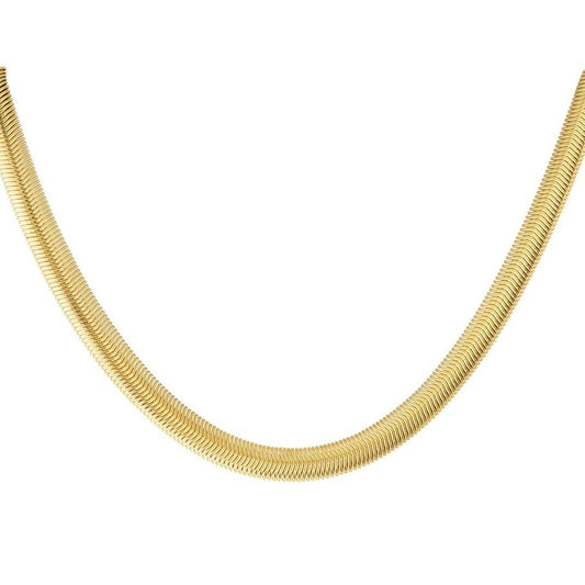 ketting- dikke flat chain goudkleurig