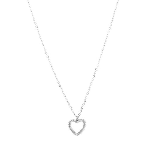 ketting- open hartje zilverkleurig