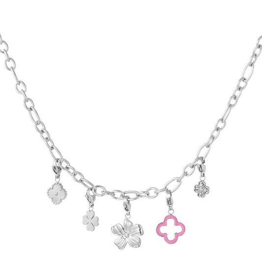 ketting- verwisselbare bedeltjes zilverkleurig