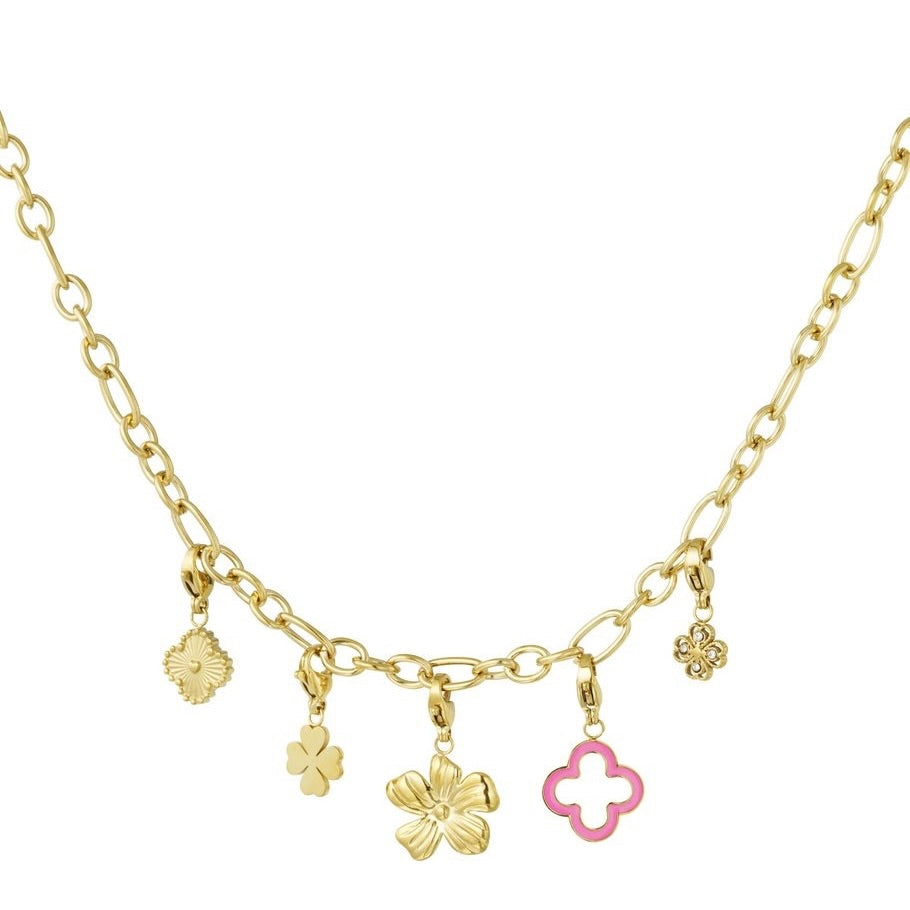 ketting- verwisselbare bedeltjes goudkleurig