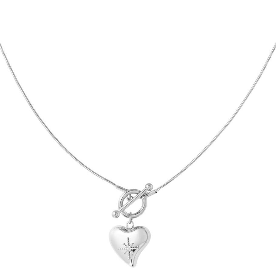 ketting- hart galaxy zilverkleurig