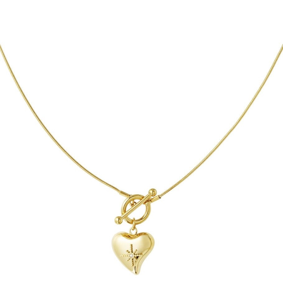 ketting- hart galaxy goudkleurig