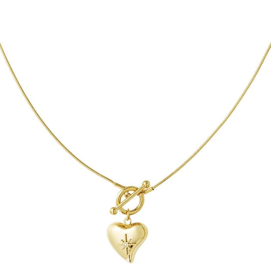 ketting- hart galaxy goudkleurig