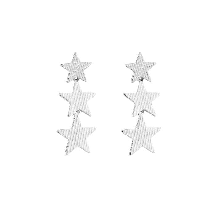 oorbellen- sterren zilverkleurig